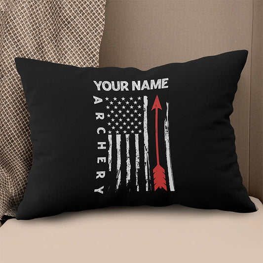 American Flag Archery Pillow Custom Name Pillow Gifts For Archery Lovers VHM0835