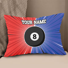 Load image into Gallery viewer, Personalized Blue Red 8 Ball Billiard Pillow Custom Pool Billiards Gifts VHM0841