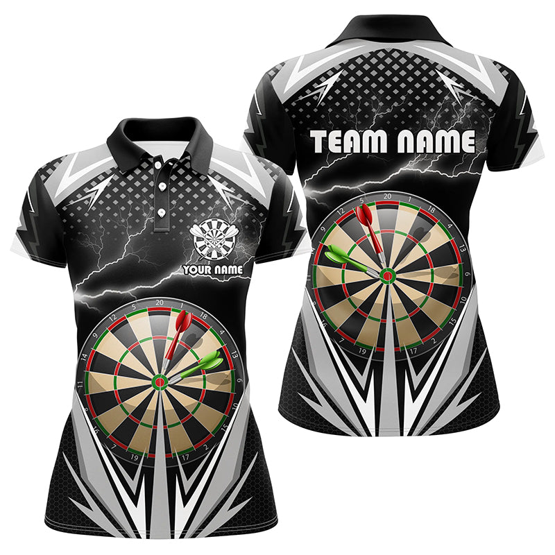 Personalized Thunder Black Dart Board Womens Polo Shirts Custom Dart Jerseys For Women Dart Shirts VHM1107