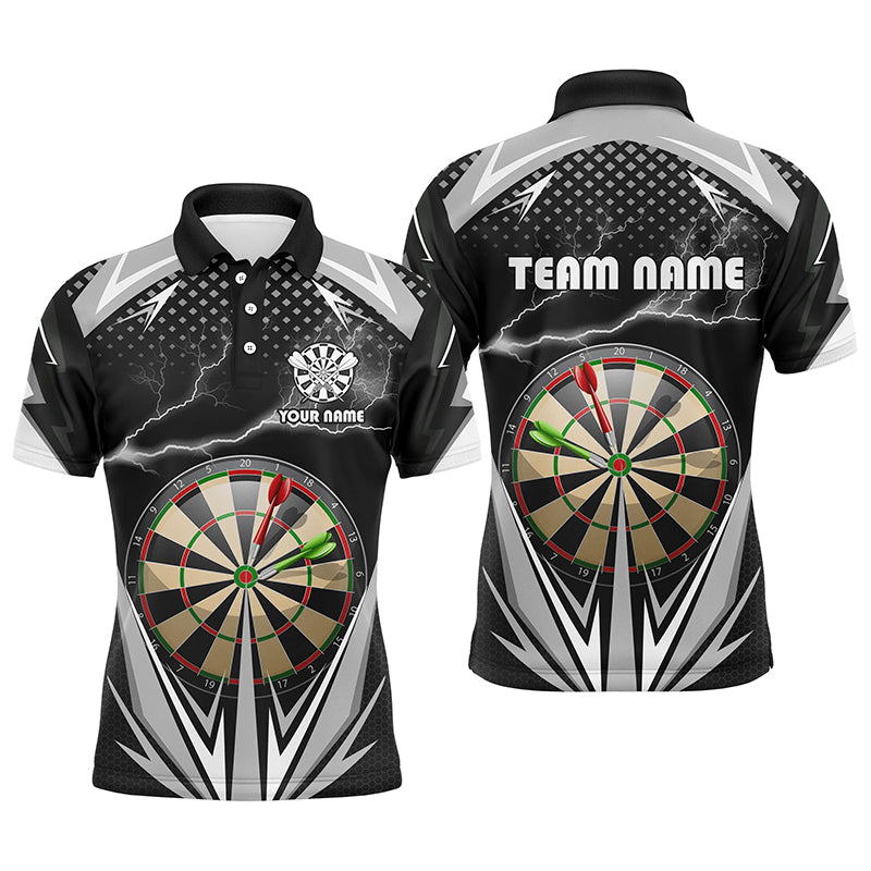 Personalized Thunder Black Dart Board Mens Polo Shirts Custom Dart Jerseys For Men Dart Shirts VHM1107