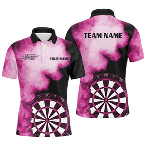 Personalized Pink Flame Mens Darts Polo Shirts Custom Dart Jerseys For Men Dart Team Shirts VHM1115