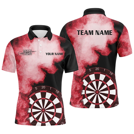 Personalized Flame Red Mens Darts Polo Shirts Custom Dart Jerseys For Men Dart Team Shirts VHM1117