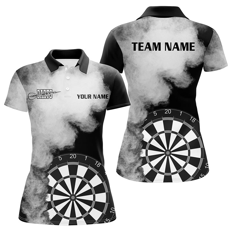 Personalized Black White Flame Darts Polo Shirts Custom Dart Jerseys For Women Dart Team Shirts VHM1119