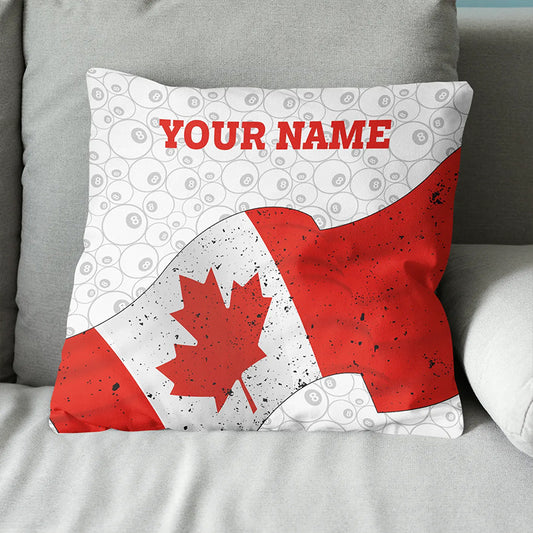 Personalized Canadian Flag 8 Ball Billiard Pillow Custom Billiards Gifts VHM0863