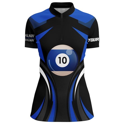 Personalized Customized Less Talkin More Chalkin Billiard 10 Ball 3D Quarter-Zip Shirts For Women VHM0962