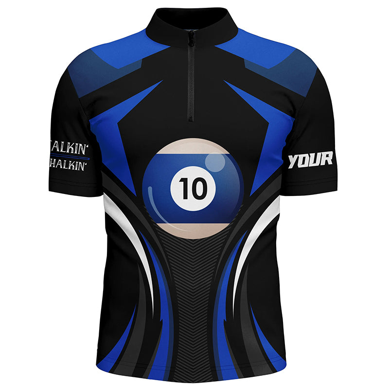 Personalized Customized Less Talkin More Chalkin Billiard 10 Ball 3D Quarter-Zip Shirts For Men VHM0962