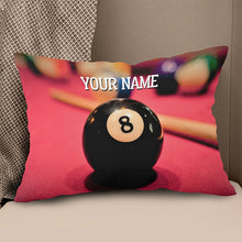 Load image into Gallery viewer, Personalized 8 Ball Billiards Pillow Custom Throw Pillow Billiards Gifts VHM0887