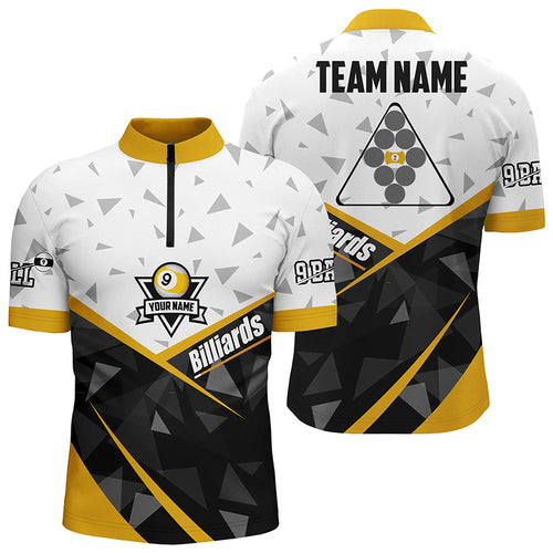 Personalized 9 Ball Pool Quarter-Zip Shirts For Men, Custom Billiard Balls 9 Ball Team Shirts VHM0591