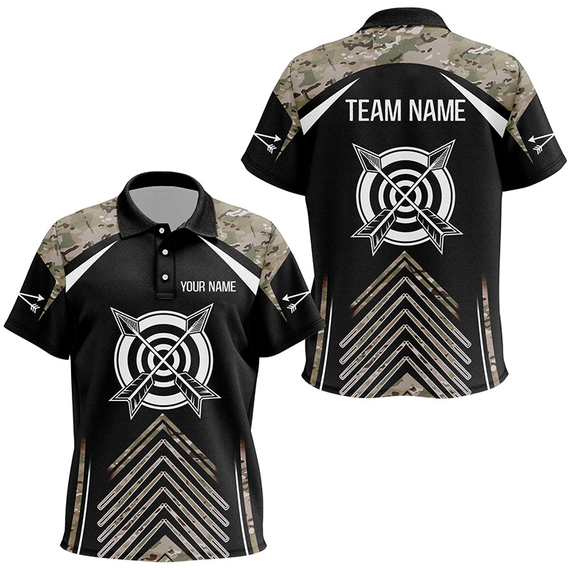 Personalized Camouflage 3D Target Archery Polo Shirts For Kids, Custom Arrows Archery Team Shirts  VHM0762