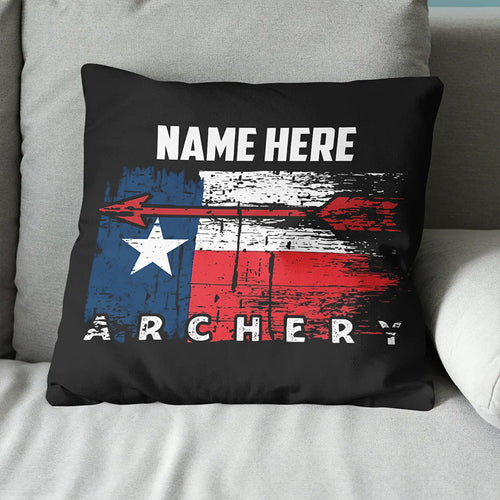 Personalized Vintage Texas Flag Arrow Archery Throw Pillow Archery Gifts VHM0935