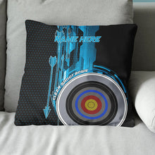 Load image into Gallery viewer, Personalized 3D Blue Arrow And Target Archery Throw Pillow Archery Gifts VHM0936