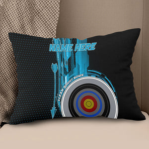 Personalized 3D Blue Arrow And Target Archery Throw Pillow Archery Gifts VHM0936