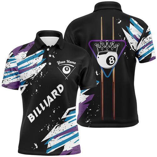 Personalized Customized Billiard Cue Crown 8 Ball Pool Paint Colors Billiard Polo Shirts For Men VHM0018HM0018