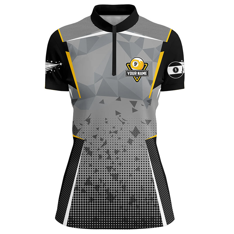 Personalized Billiard 9 Ball Pool Quarter-Zip Shirts For Women, Custom 9 Ball Pool Team Shirts VHM0769