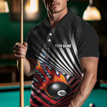 Load image into Gallery viewer, Personalized Fire 8 Ball Pool Billiard Shirts For Men, US Flag 8 Ball Pool Swing Billiard Jerseys VHM1203