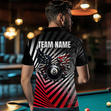 Load image into Gallery viewer, Personalized Fire 8 Ball Pool Billiard Shirts For Men, US Flag 8 Ball Pool Swing Billiard Jerseys VHM1203