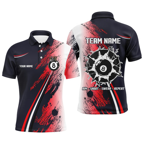 Personalized 8 Ball Billiards Shirts For Men Custom 8 Ball Pool Jerseys Mens Billiard Shirts VHM1181