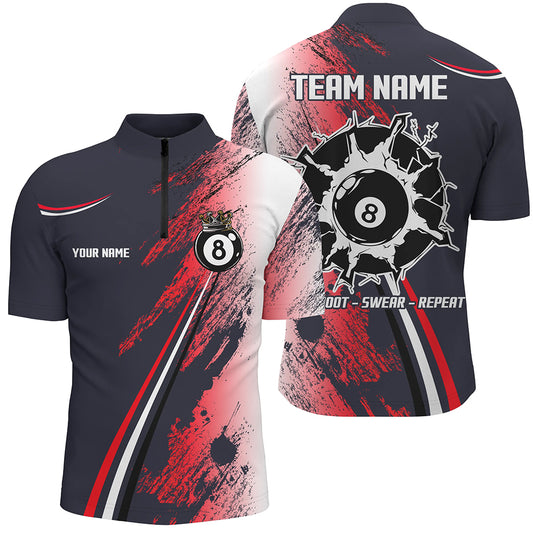 Personalized 8 Ball Billiards Shirts For Men Custom 8 Ball Pool Jerseys Mens Billiard Shirts VHM1181