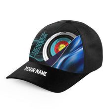 Load image into Gallery viewer, Personalized Blue Black 3D Target Archery Hats Cap For Players, Top Hat Archery Custom Archery Gifts VHM0807