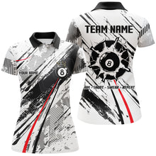 Load image into Gallery viewer, Personalized 8 Ball Billiards Shirts For Women, 8 Ball Pool Jerseys Custom Mens Billiard Shirts VHM1198