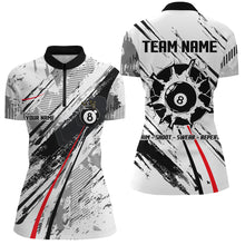 Load image into Gallery viewer, Personalized 8 Ball Billiards Shirts For Women, 8 Ball Pool Jerseys Custom Mens Billiard Shirts VHM1198