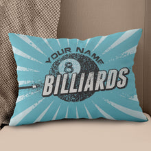 Load image into Gallery viewer, Personalized Blue Vintage 8 Ball Billiards Pillow Custom Billiards Gifts VHM0823