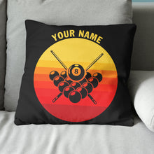 Load image into Gallery viewer, Personalized Vintage Sunset Billiard 8 Ball Pillow Custom Billiard Gifts VHM0825