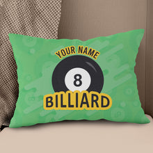 Load image into Gallery viewer, Personalized Green 8 Ball Billiards Pillow Custom Gifts For Pool Players VHM0844