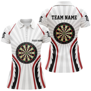 Personalized White Womens Darts Polo Shirts Custom Dart Shirts For Women Dart Team Jerseys VHM1108