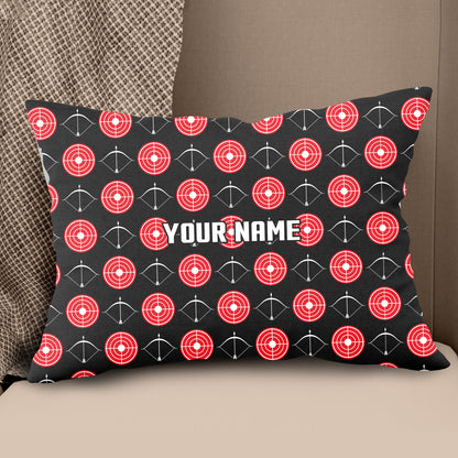 Personalized Red Target And Bow Archery Pillow Custom Archery Gift Ideas VHM0871