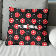 Load image into Gallery viewer, Personalized Red Target And Bow Archery Pillow Custom Archery Gift Ideas VHM0871