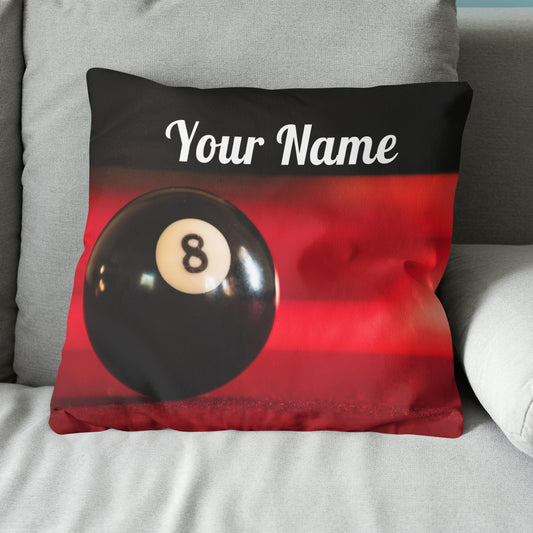 Personalized Billiard 8 Ball Pillow, Custom Throw Pillow Billiards Gifts VHM0882