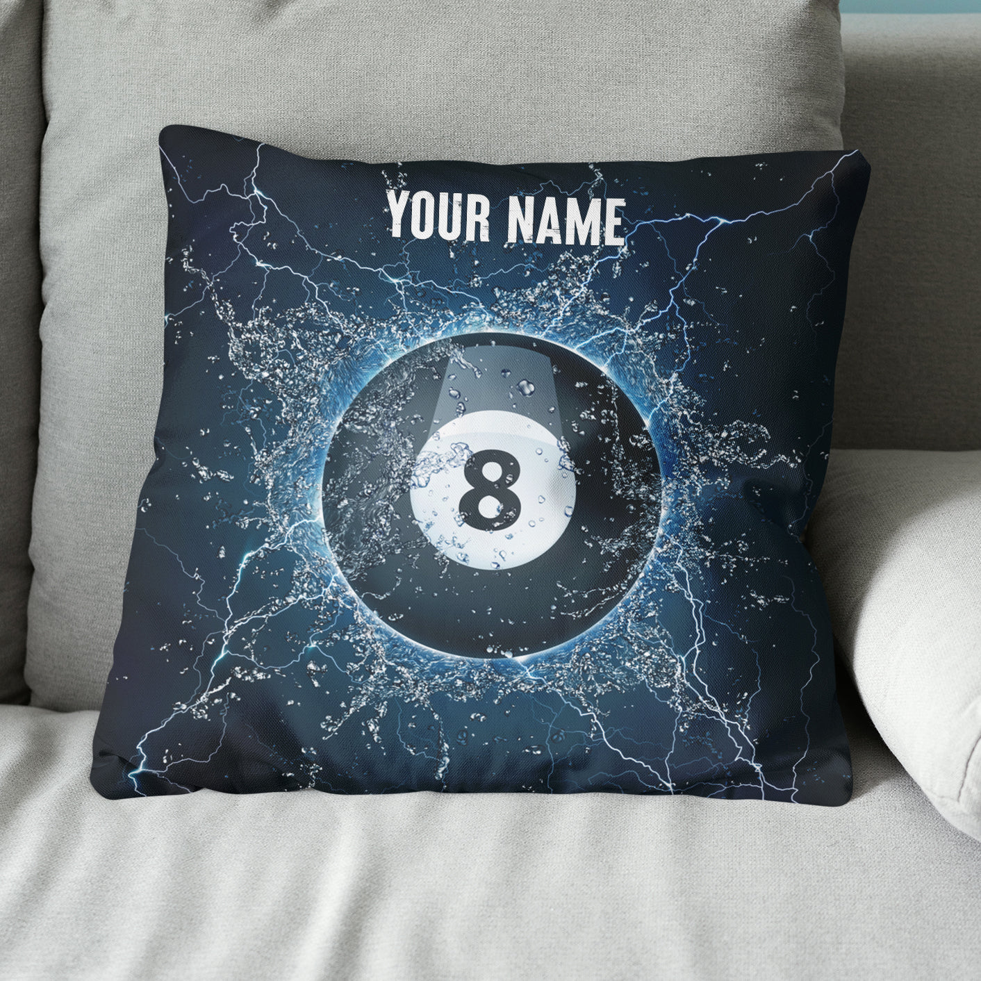 Personalized Water 8 Ball Billiard Pillow Custom Pillow Billiards Gifts VHM0891