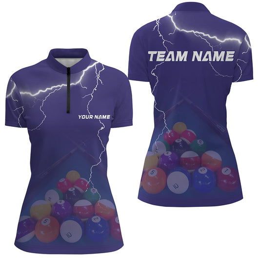 Personalized Thunder Purple Billiards Shirts For Women Billiards Team Shirts Custom Billiard Jerseys VHM1199