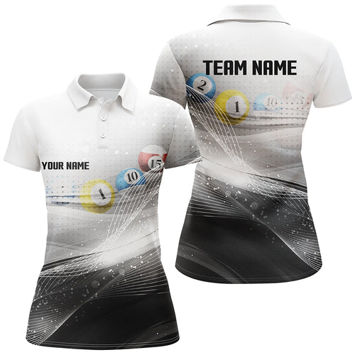 Personalized Black White Billiards Shirts For Women Billiards Team Shirts Custom Billiard Jerseys VHM1200