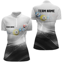 Load image into Gallery viewer, Personalized Black White Billiards Shirts For Women Billiards Team Shirts Custom Billiard Jerseys VHM1200