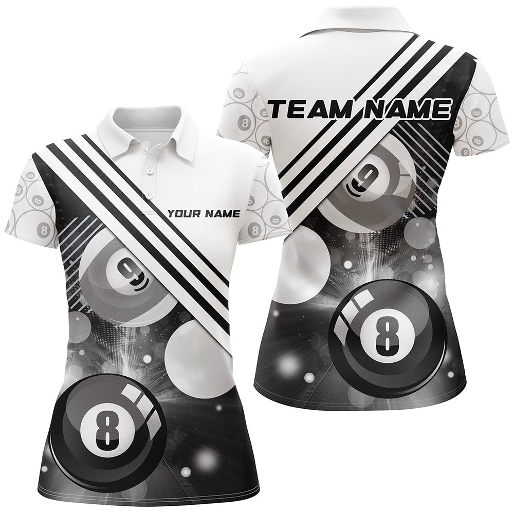 Personalized 8 Ball 9 Ball Pattern Billiards Shirts For Women Billiard Jerseys Billiards Team Shirts VHM1201