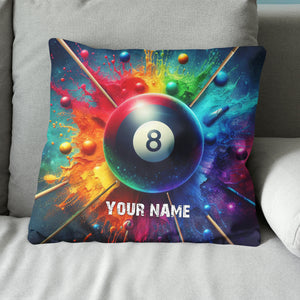 Personalized Colorful Painted 8 Ball Billiard 3D Pillow, Billiards Gifts VHM0901