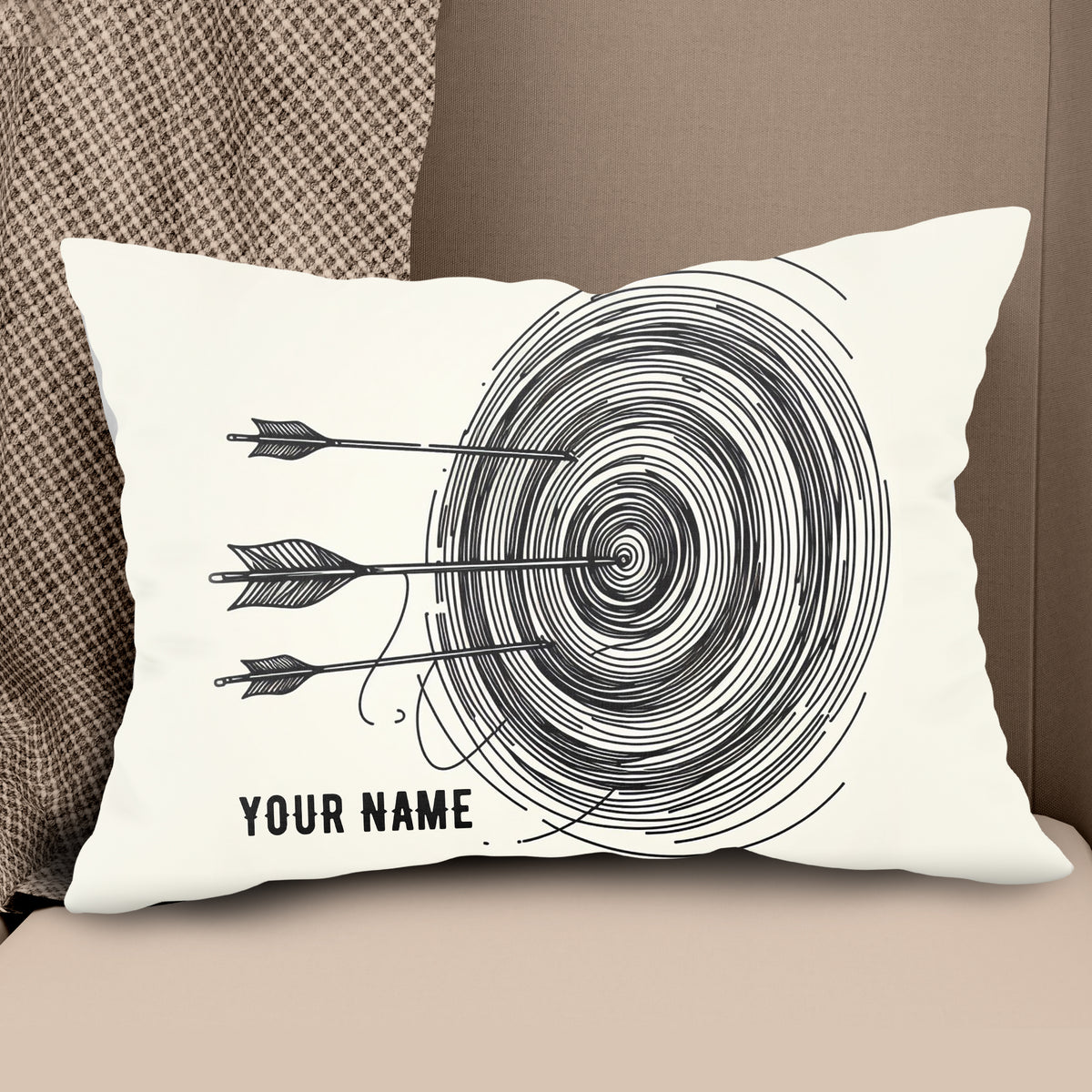 Personalized Continuous Line Target Archery Pillow, Archery Gifts Ideas VHM0905