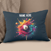 Load image into Gallery viewer, Personalized Colorful Paint Splash 8 Ball Billiard Pillow, Billiard Gift VHM0914
