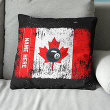 Load image into Gallery viewer, Personalized Canadian Flag Patriotic 8 Ball Pool Billiards Throw Pillow VHM0918