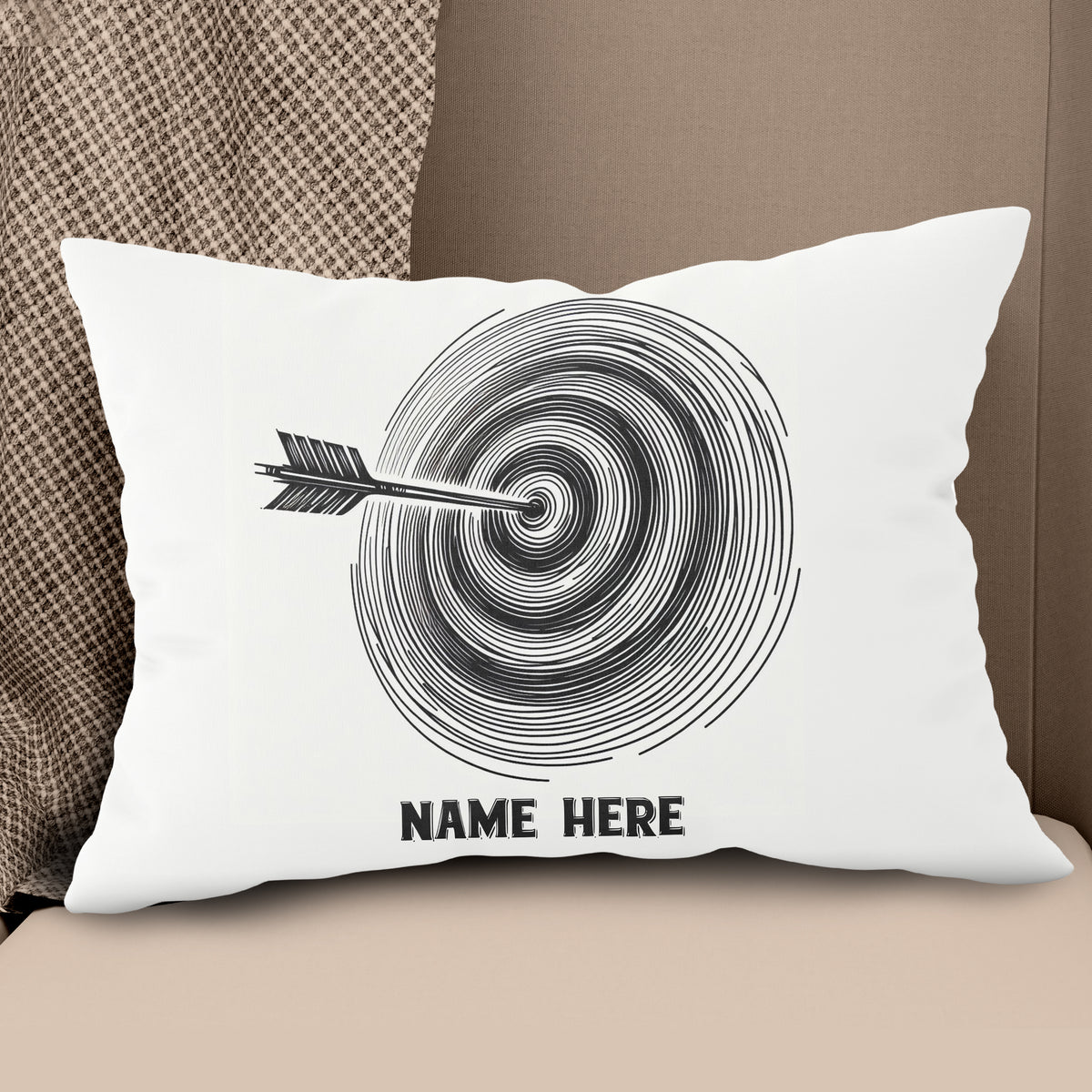 Personalized Continuous Line Target Archery Pillow, Archery Gifts Ideas VHM0930
