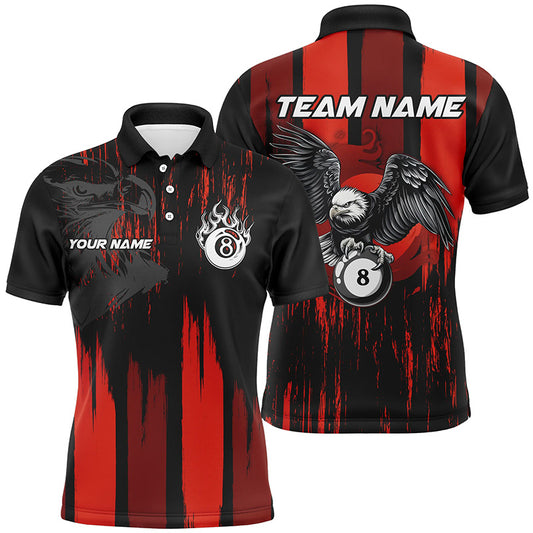 Personalized Eagle Billiards Shirts For Men Custom 8 Ball Pool Jerseys Mens Billiards Shirts VHM1182