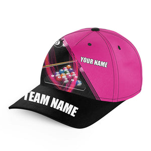 Personalized Pink Billiard Balls Hats For Pool Player, Top Hat Billiards Custom Billiard Gift Ideas VHM1106