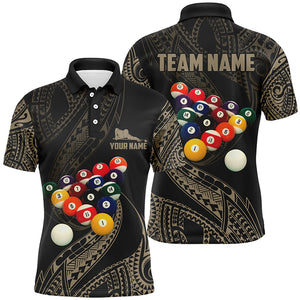 Personalized Tribal Pattern Billiard Polo Shirts For Men, Custom Player Billiards Pool Jerseys VHM0068