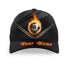 Load image into Gallery viewer, Personalized Flame 8 Ball Billiards Hat For Pool Players Top Hat Billiards Custom Billiard Gilf Ideas VHM1121