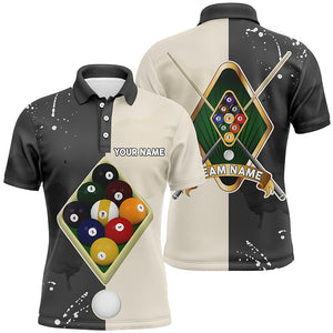 Personalized 9 Ball Pool Billiard Balls Polo Shirts For Men, Custom 9 Ball Billiards Jerseys VHM0544