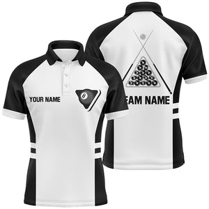 Personalized Billiard Balls 8 Ball Pool White Black Billiard Polo Shirts For Men, Billiard Jerseys VHM0549