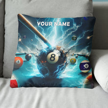 Load image into Gallery viewer, Personalized Thunder Lightning 8 Ball Billiard 3D Pillow Top Pillow Gift VHM0897