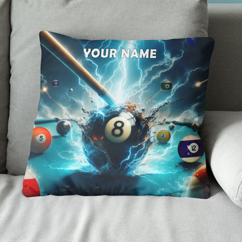 Personalized Thunder Lightning 8 Ball Billiard 3D Pillow Top Pillow Gift VHM0897